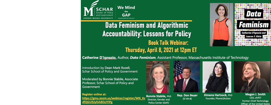 Data Feminism and Algorithmic Accountability Webinar at the Schar School April 8th – Free registration open now!